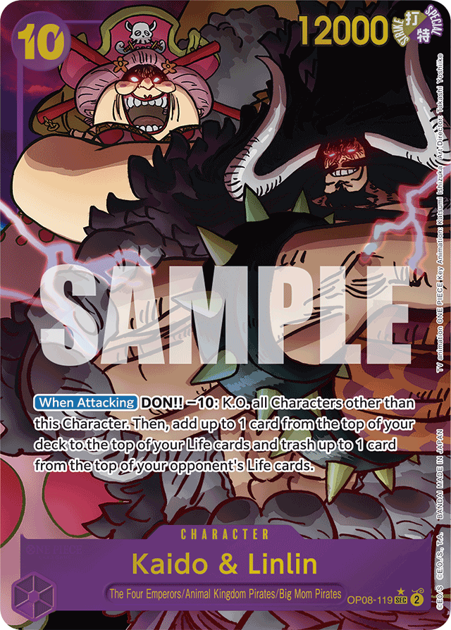 Kaido & Linlin OP08-119 Alt Art card, Two Legends