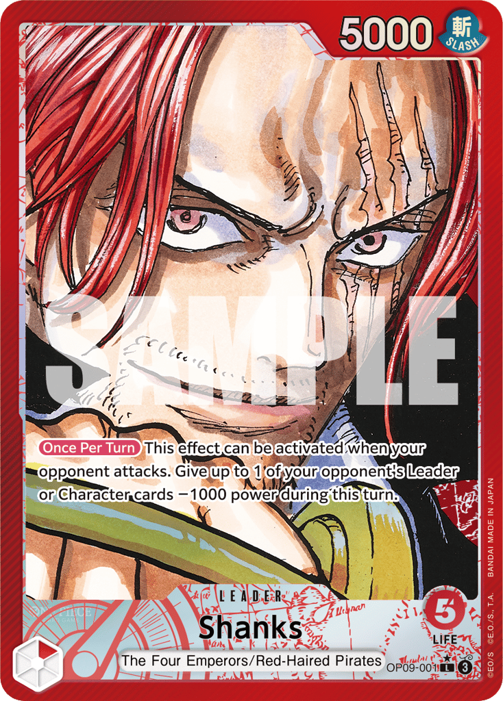 Shanks OP09-001 Alt Art card, Emperors In The New World