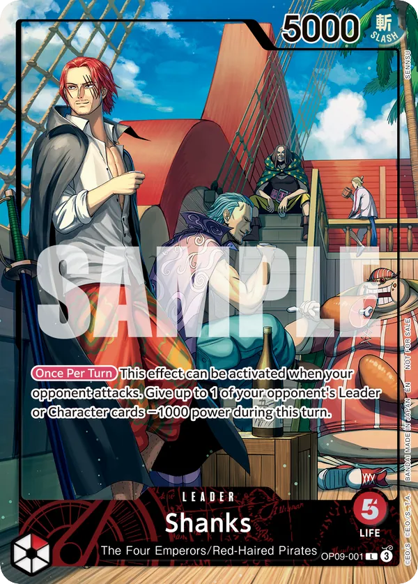 Shanks OP09-001 PSA Magazine Alt Art card, Emperors In The New World