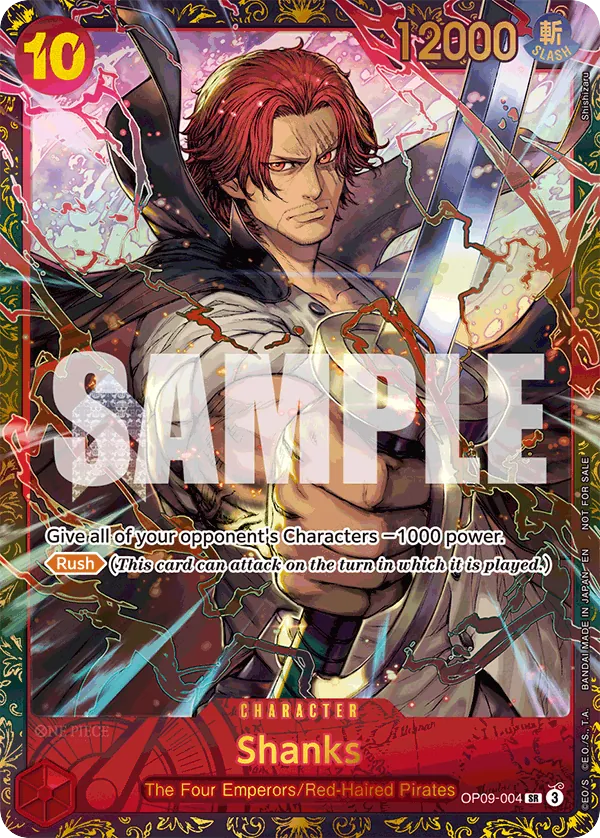 Shanks OP09-004 Regionals Alt Art card, Emperors In The New World