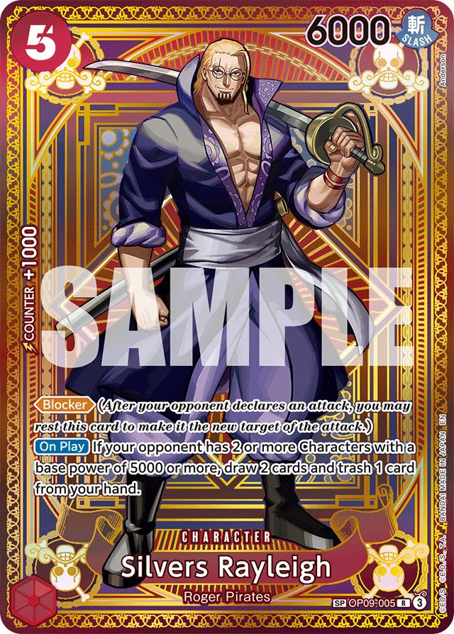 Silvers Rayleigh OP09-005 SP Alt Art card, Emperors In The New World