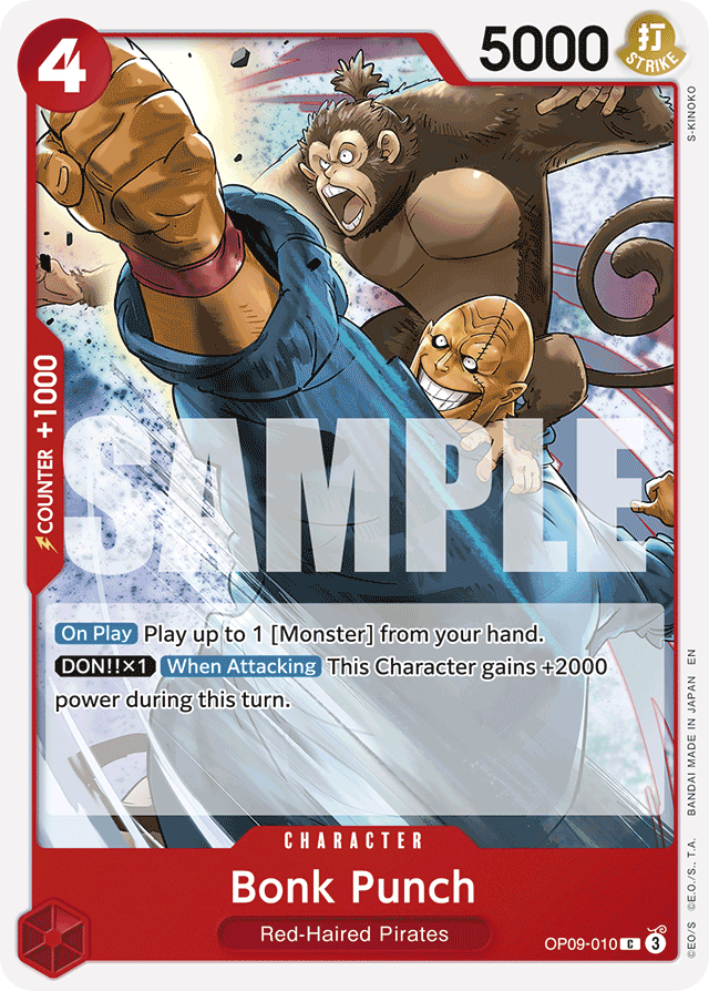 Bonk Punch OP09-010 Reprint card, Emperors In The New World