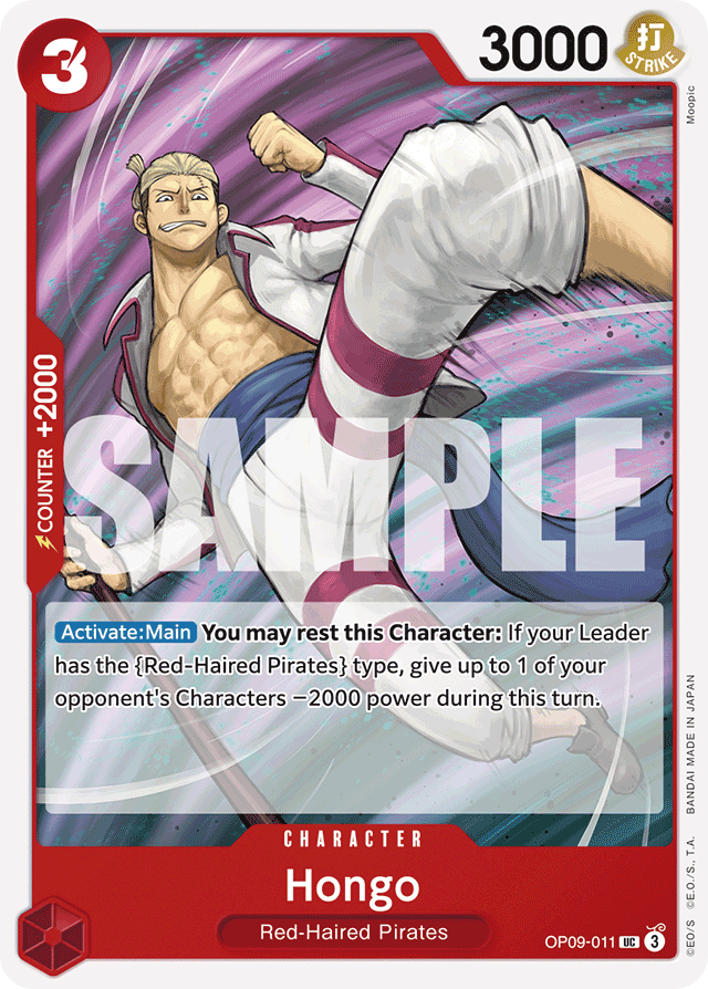 Hongo OP09-011 card, Emperors In The New World