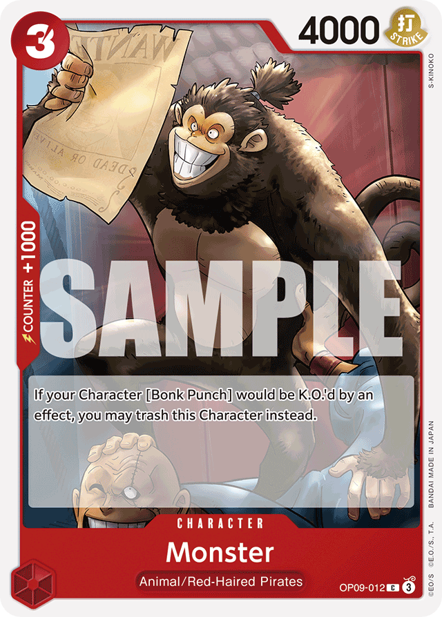 Monster OP09-012 card, Emperors In The New World