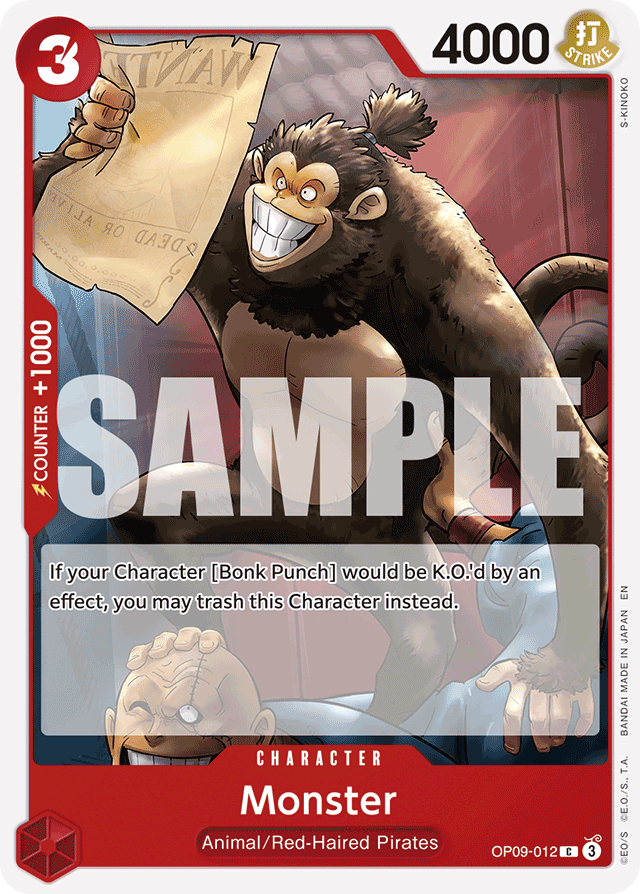 Monster OP09-012 Reprint card, Emperors In The New World