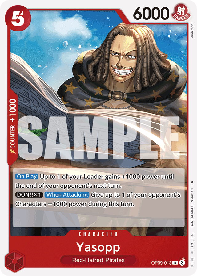 Yasopp OP09-013 Reprint card, Emperors In The New World