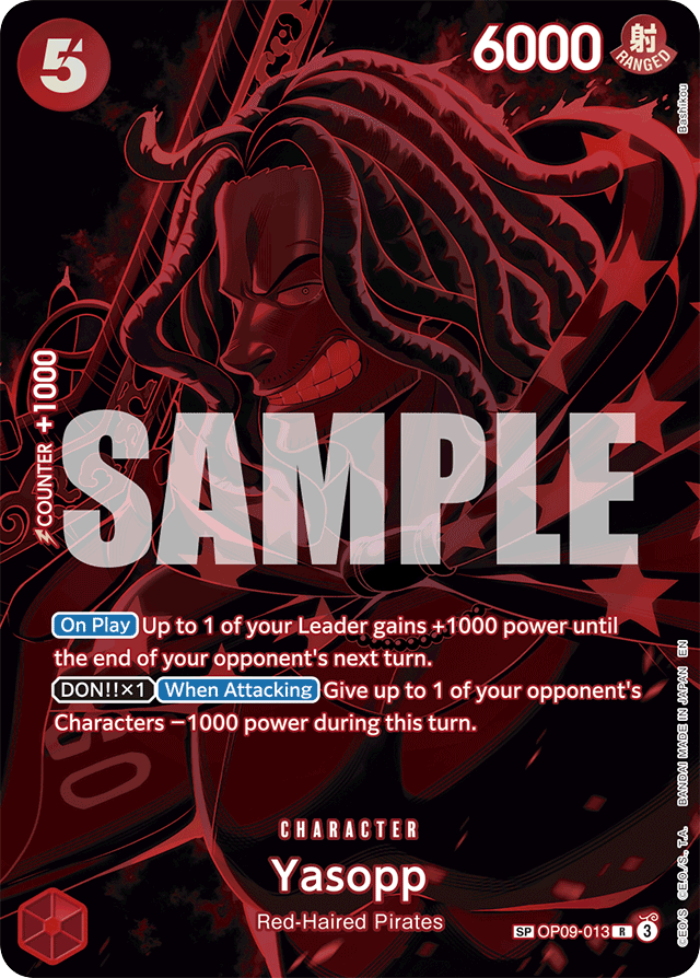 Yasopp OP09-013 SP Alt Art card, Emperors In The New World