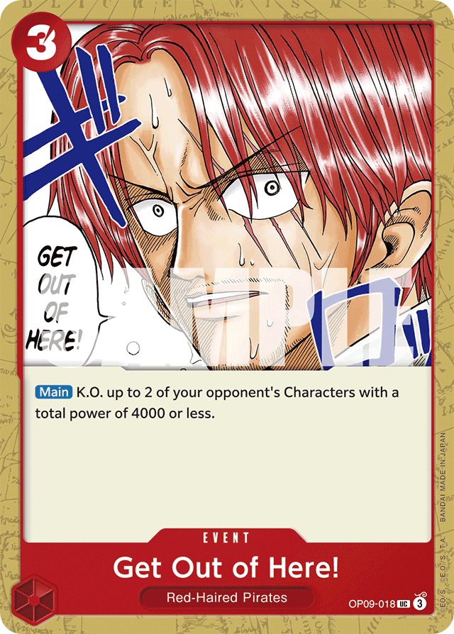 Get Out of Here! OP09-018 card, Emperors In The New World