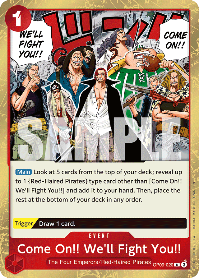 Come On!! We'll Fight You!! OP09-020 Reprint card, Emperors In The New World
