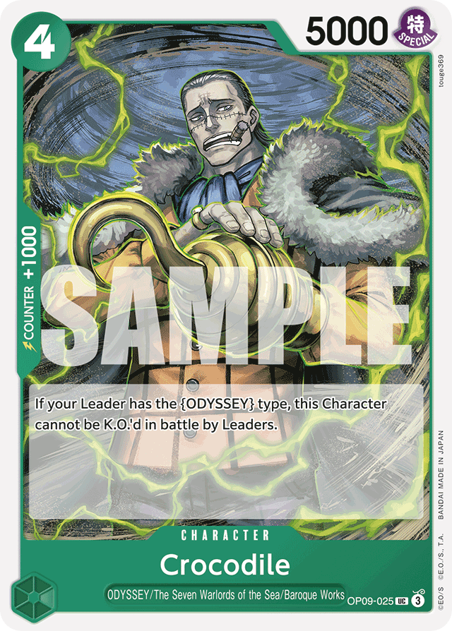 Crocodile OP09-025 card, Emperors In The New World