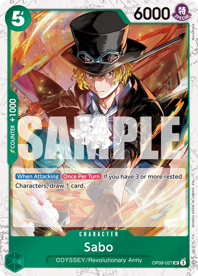 Sabo OP09-027 Jolly Roger Foil card, Emperors In The New World