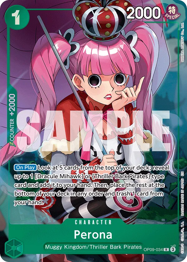 Perona OP09-034 Illustration Box Vol. 4 Alt Art card, Emperors In The New World