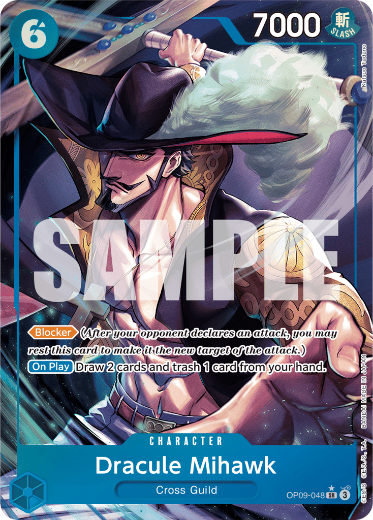 Dracule Mihawk OP09-048 Alt Art card, Emperors In The New World