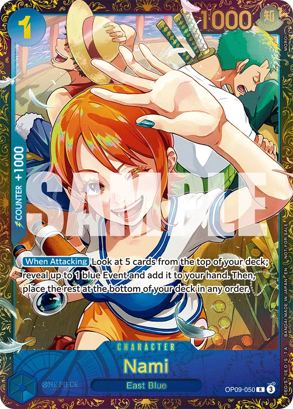 Nami OP09-050 Regionals Alt Art card, Emperors In The New World