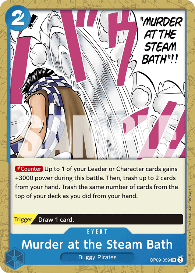 Murder at the Steam Bath OP09-059 card, Emperors In The New World