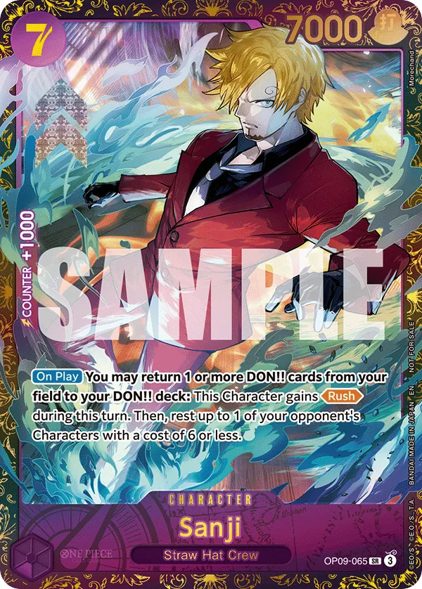 Sanji OP09-065 Regionals Alt Art card, Emperors In The New World