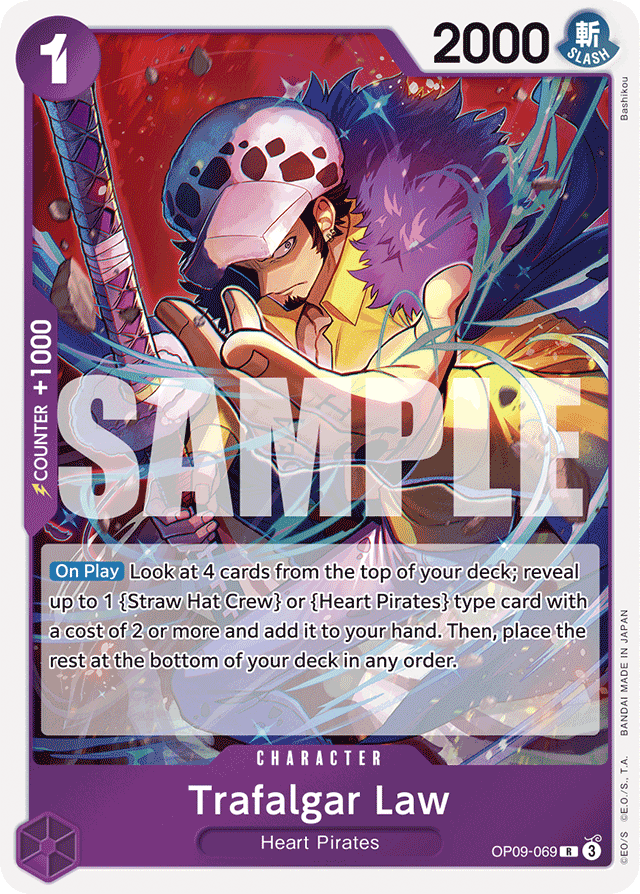 Trafalgar Law OP09-069 card, Emperors In The New World