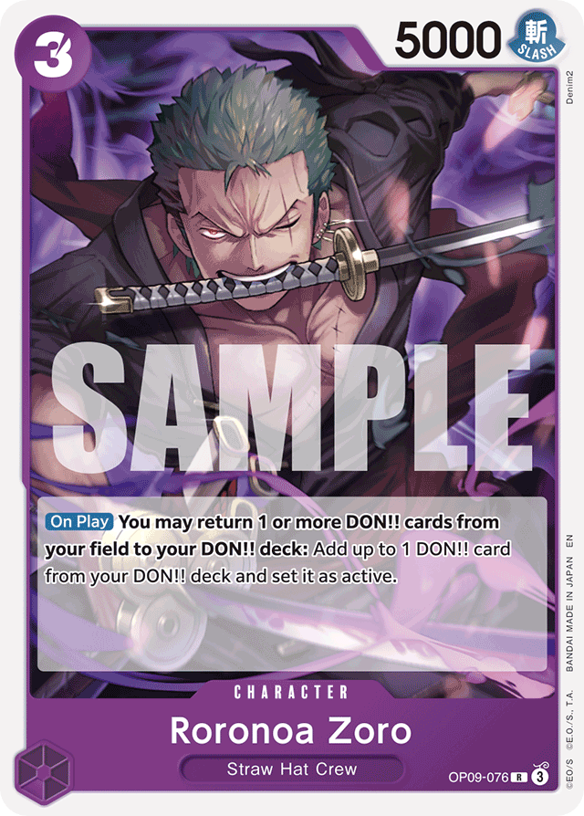 Roronoa Zoro OP09-076 Starter Deck card, Emperors In The New World