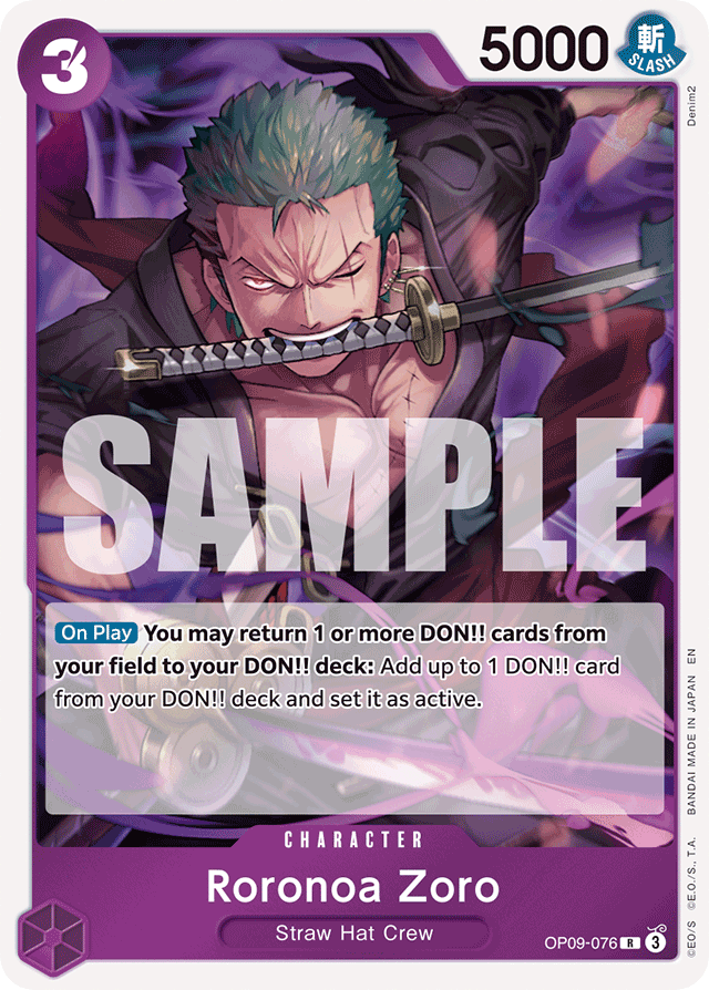 Roronoa Zoro OP09-076 Reprint card, Emperors In The New World