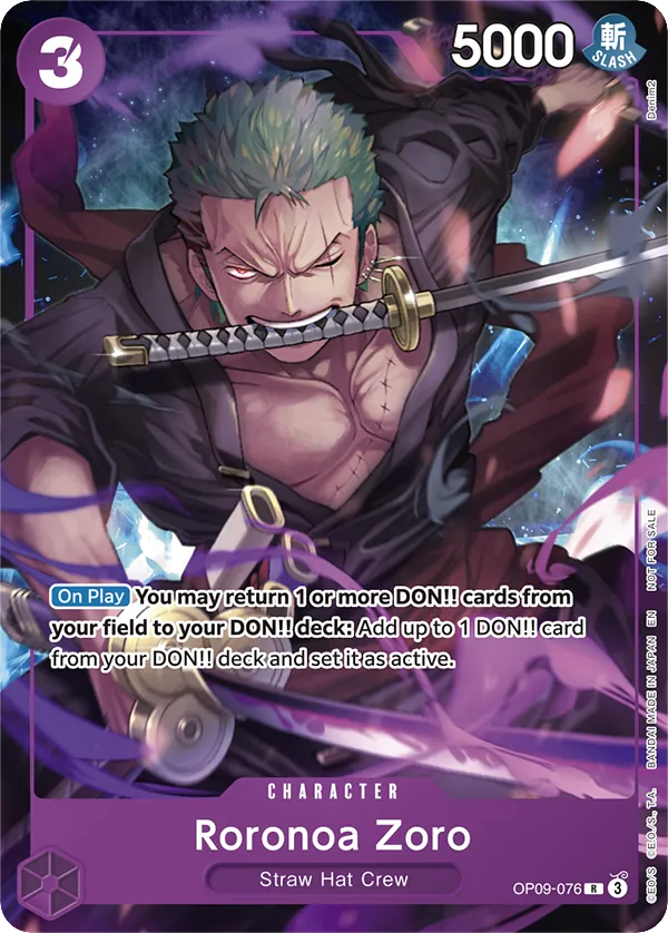 Roronoa Zoro OP09-076 Full Art card, Emperors In The New World