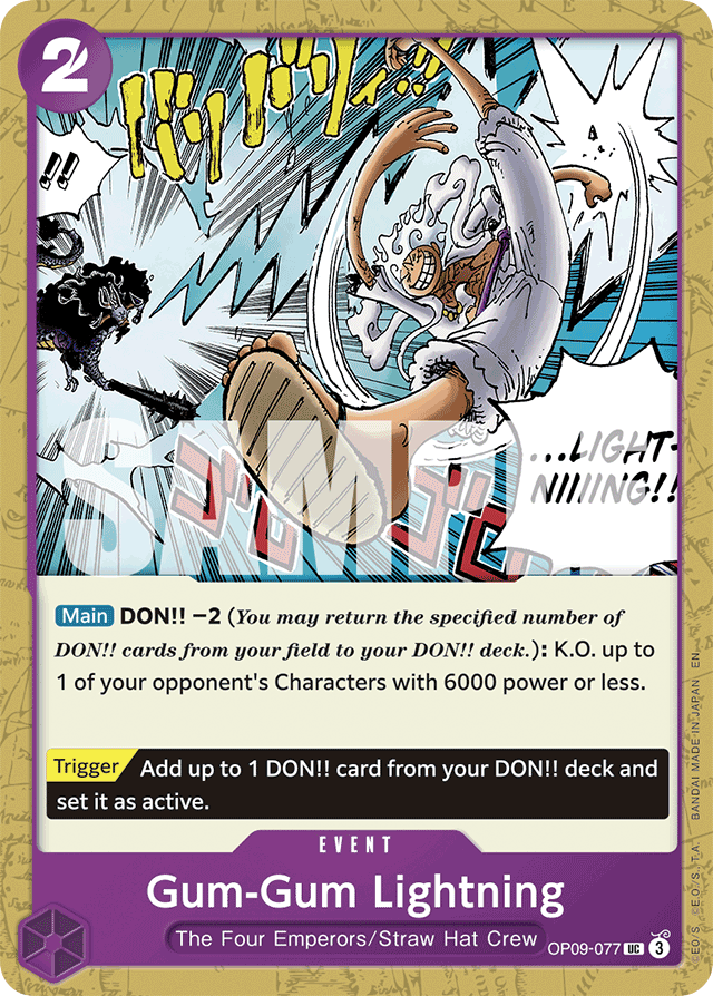 Gum-Gum Lightning OP09-077 Starter Deck card, Emperors In The New World