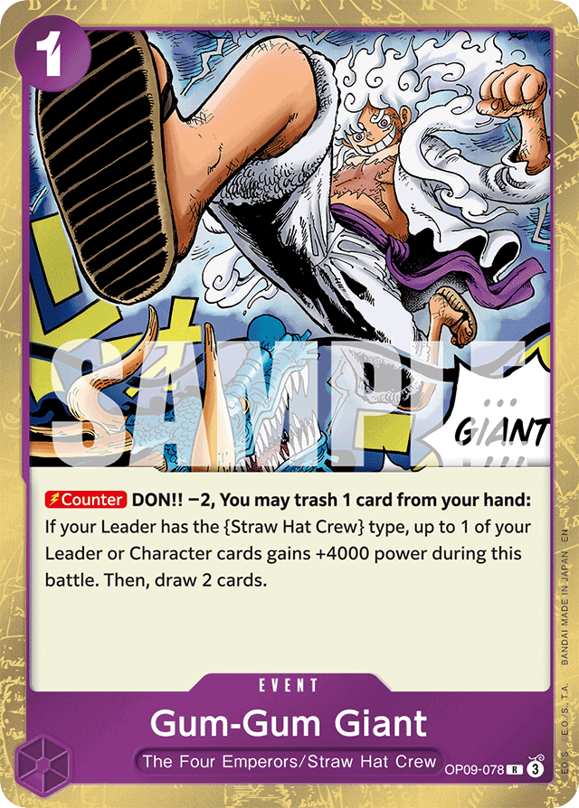 Gum-Gum Giant OP09-078 Reprint card, Emperors In The New World