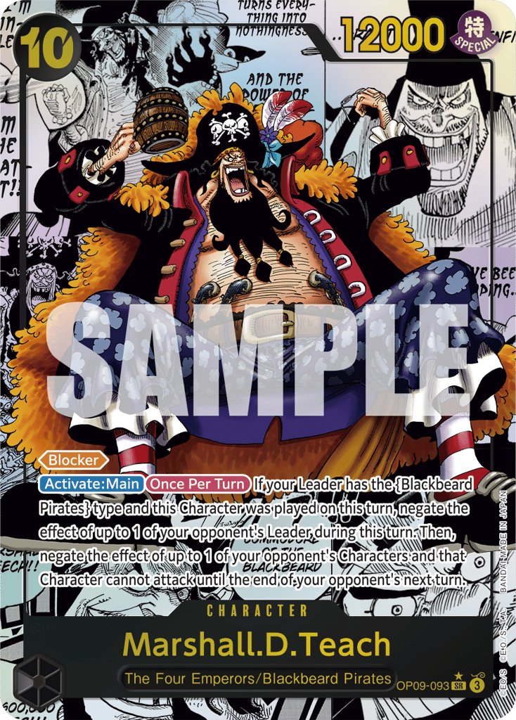 Marshall.D.Teach OP09-093 Manga Alt Art card, Emperors In The New World