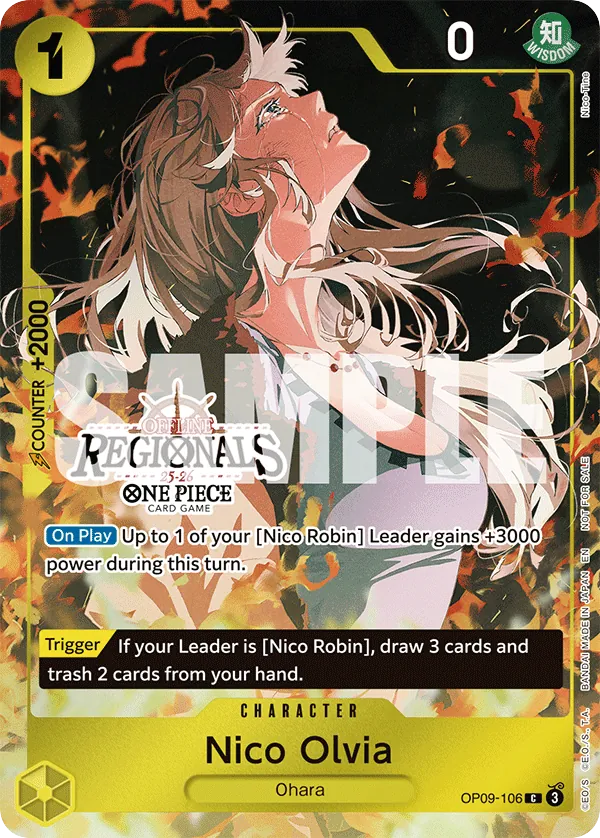 Nico Olvia OP09-106 Regional Participant Stamp card, Emperors In The New World