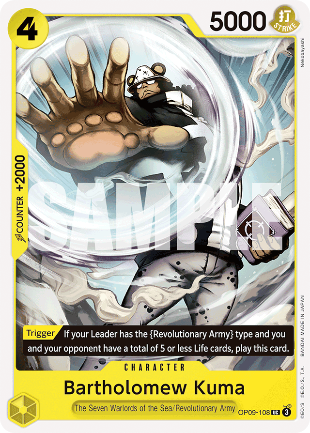 Bartholomew Kuma OP09-108 card, Emperors In The New World