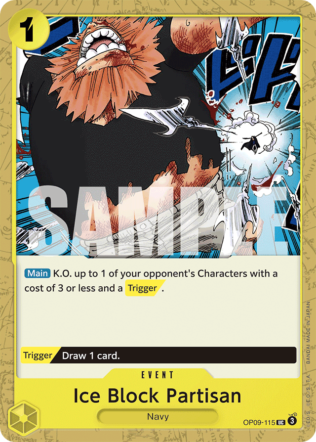Ice Block Partisan OP09-115 card, Emperors In The New World