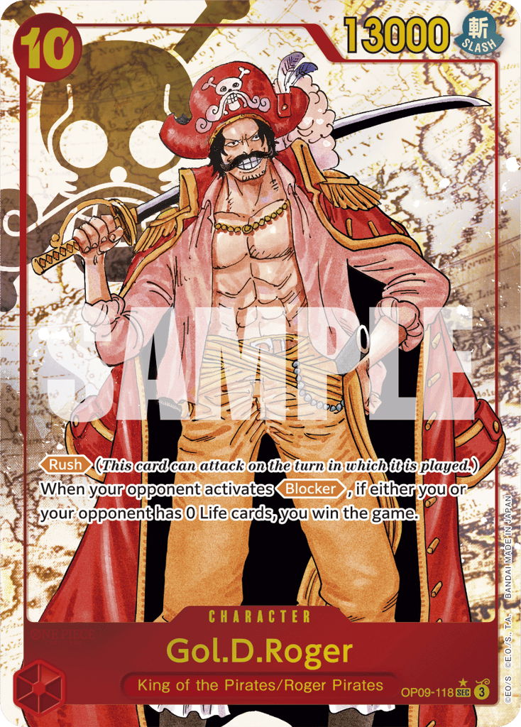 Gol.D.Roger OP09-118 Alt Art card, Emperors In The New World