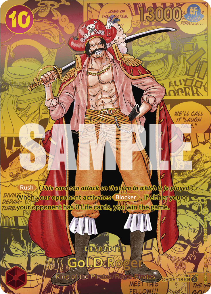 Gol.D.Roger OP09-118 Manga Alt Art card, Emperors In The New World