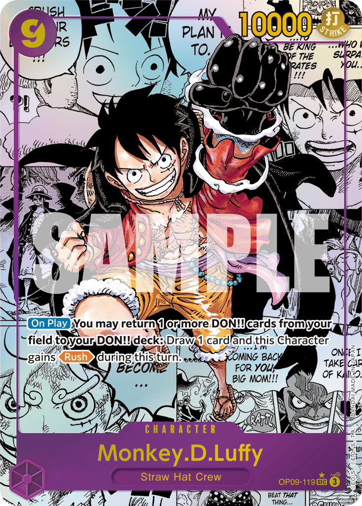 Monkey.D.Luffy OP09-119 Manga Alt Art card, Emperors In The New World