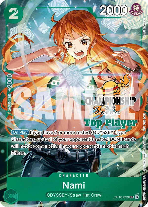 Nami OP10-033 Top Player Stamp card, Royal Blood