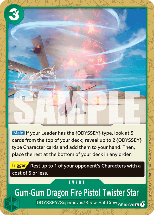 Gum-Gum Dragon Fire Pistol Twister Star OP10-039 card, Royal Blood