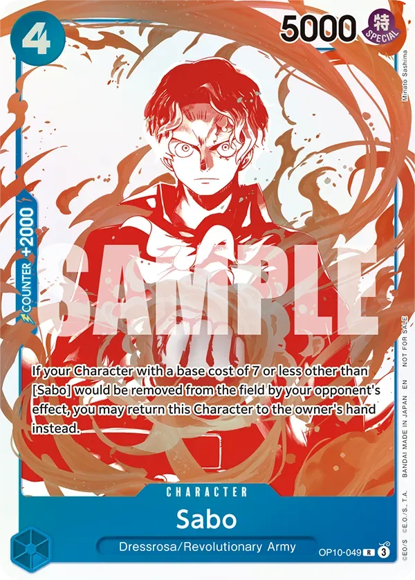 Sabo OP10-049 Third Anniversary Alt Art card, Royal Blood