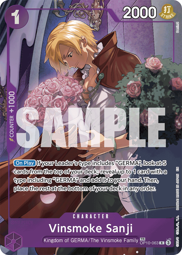 Vinsmoke Sanji OP10-063 Treasure Rare card, Royal Blood