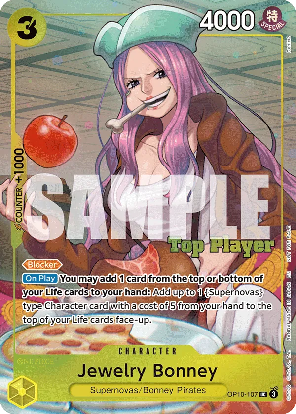 Jewelry Bonney OP10-107 Top Player Stamp card, Royal Blood