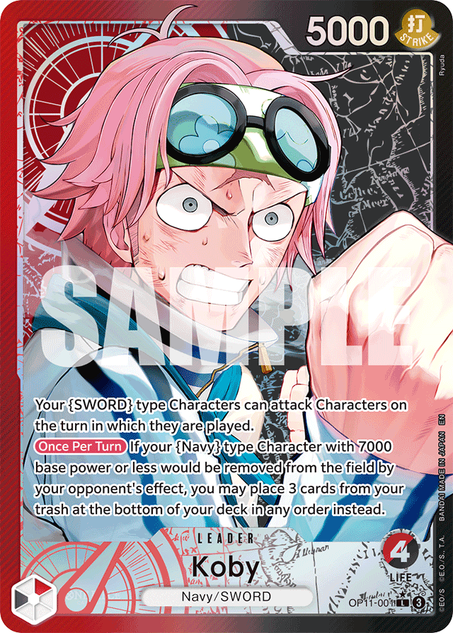 Koby OP11-001 Alt Art card, A Fist Of Divine Speed