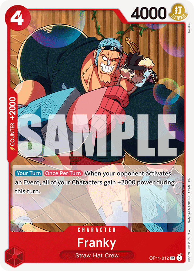 Franky OP11-012 card, A Fist Of Divine Speed