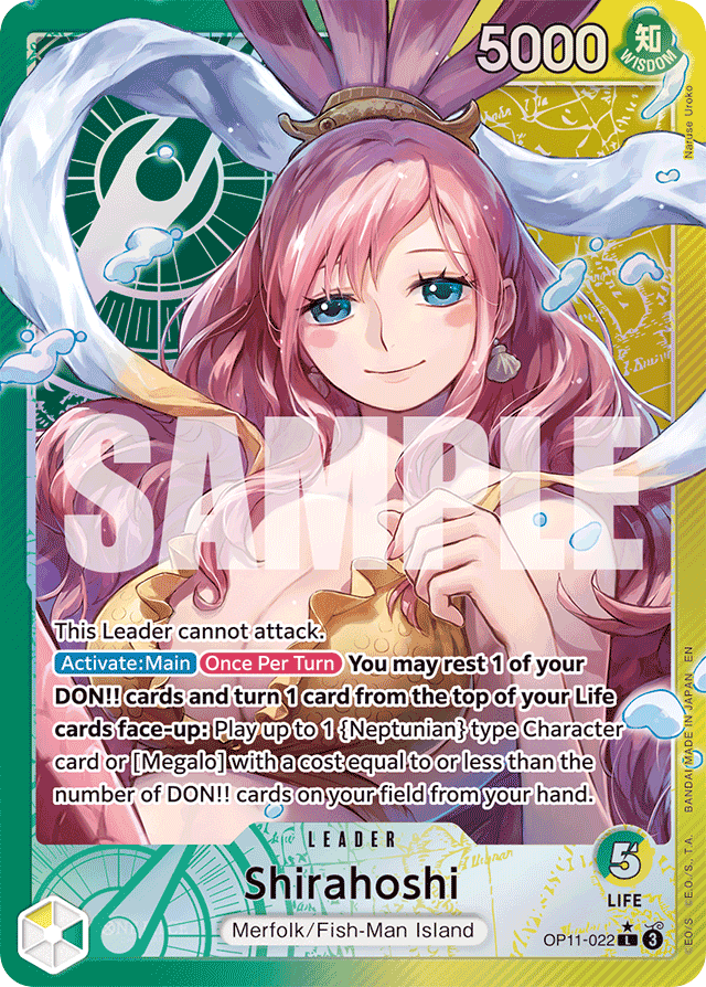 Shirahoshi OP11-022 Alt Art card, A Fist Of Divine Speed