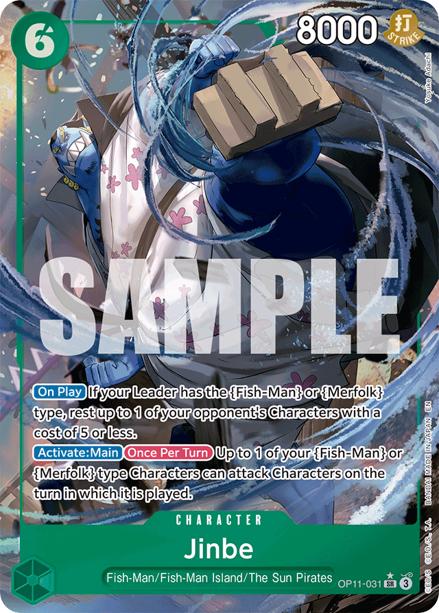 Jinbe OP11-031 Alt Art card, A Fist Of Divine Speed