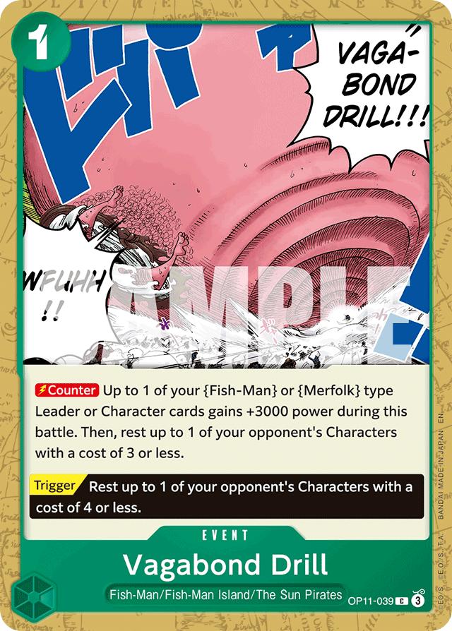 Vagabond Drill OP11-039 card, A Fist Of Divine Speed