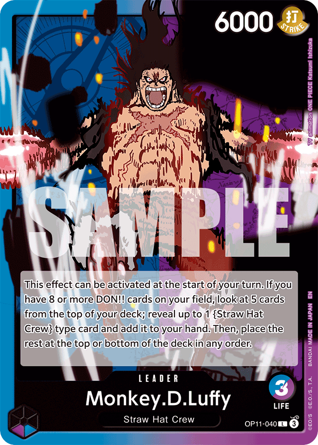 Monkey.D.Luffy OP11-040 card, A Fist Of Divine Speed