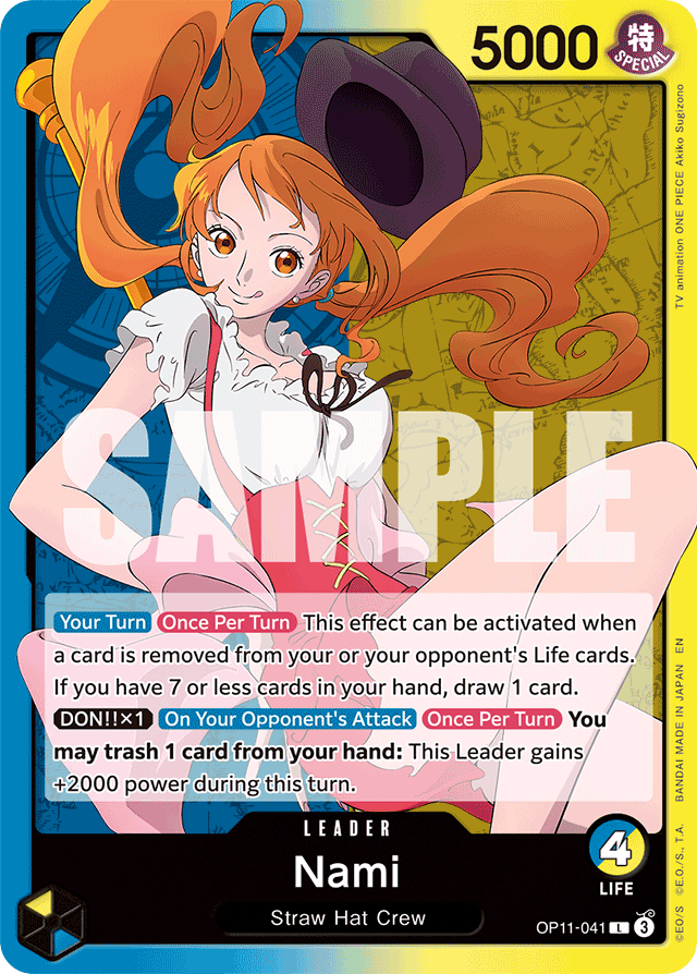 Nami OP11-041 card, A Fist Of Divine Speed