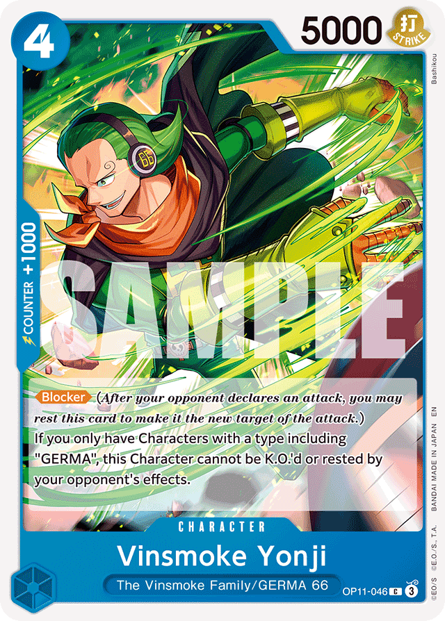 Vinsmoke Yonji OP11-046 card, A Fist Of Divine Speed