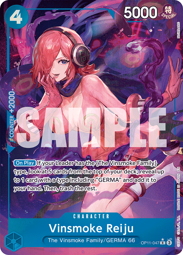 Vinsmoke Reiju OP11-047 Alt Art card, A Fist Of Divine Speed