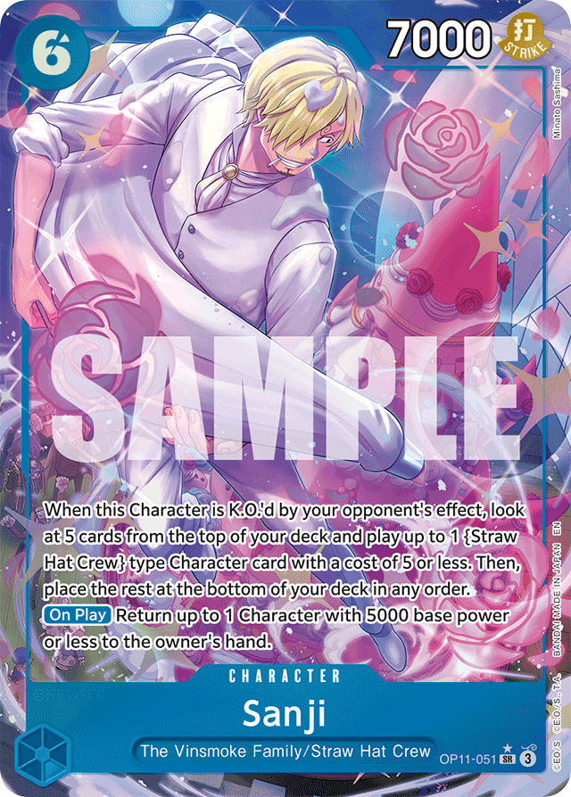 Sanji OP11-051 Alt Art card, A Fist Of Divine Speed