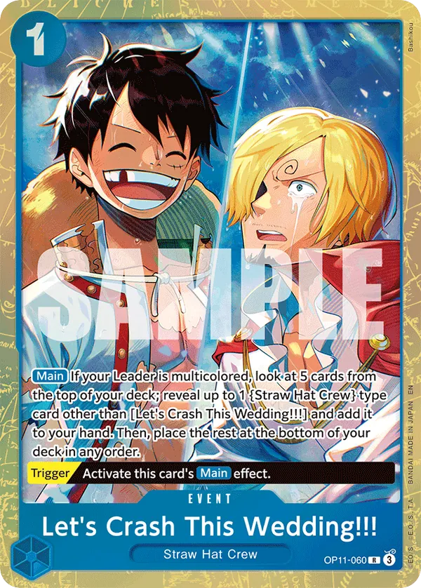Let's Crash This Wedding!!! OP11-060 Best Selection Vol. 5 Alt Art card, A Fist Of Divine Speed