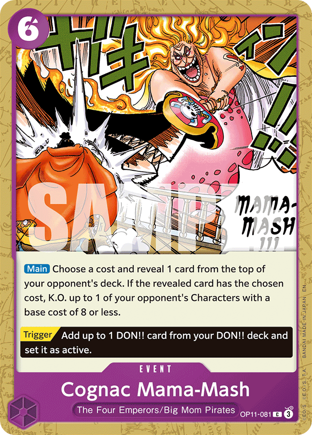 Cognac Mama-Mash OP11-081 card, A Fist Of Divine Speed